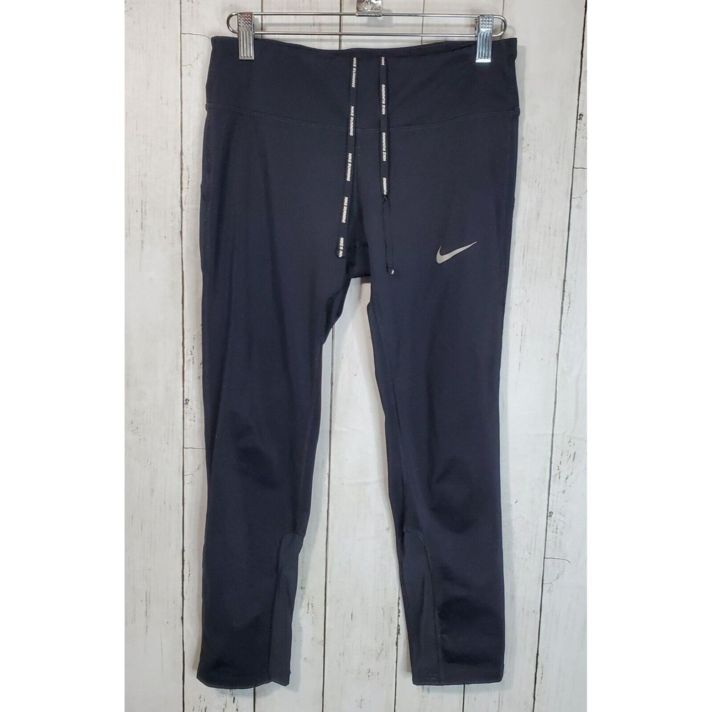 Nike Power Epic Run Crop Leggings Women's Small Dri-Fit Black 831631-010 GUC